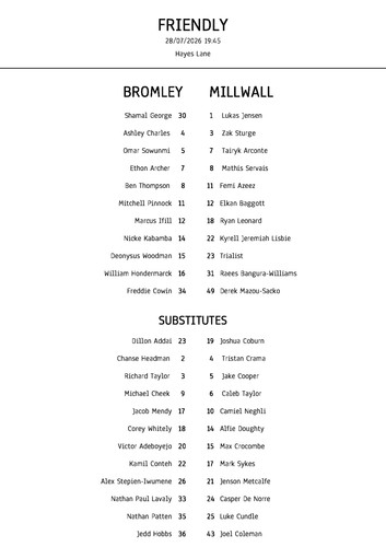 Bromley millwall a4 - millwall,