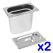 STAINLESS STEEL FOOD PANS 2x