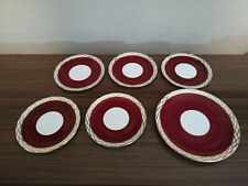 VINTAGE WINDSOR BONE CHINA  1328 - Red  6 PIECE 5 SIDE 1 CAKE PLATES