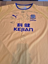 PUMA EVERTON FC 2003/2004 YELLOW SHIRT 125 YEARS ANNIVERSARY. SIGNED, XXL.