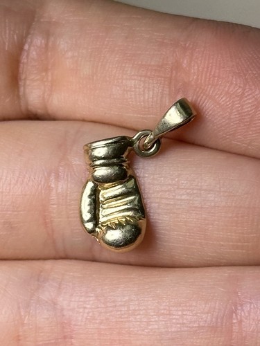 Solid 14k yellow gold boxing - gold,