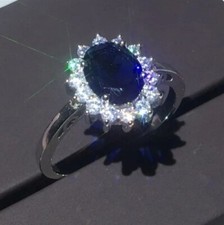 Sapphire blue coloured silver