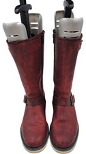 G-Star Raw Red Leather Boots Buckle Detail Size UK 5 T2350 D197