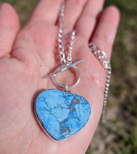 Blue howlite heart - howlite, heart-shaped