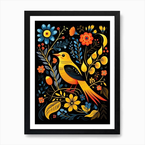 Folk bird illustration - bird,