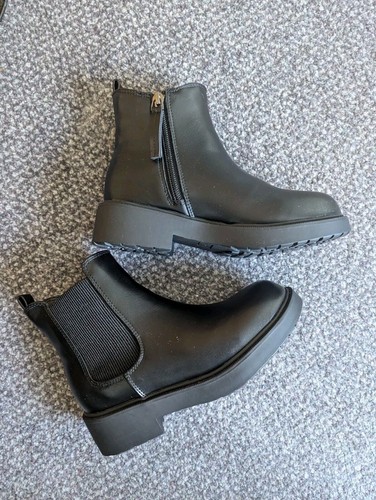 Girls black school boots - black, next