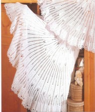 Crochet pattern copy 1384.   Baby shawl.  50 & 56 inches.  2ply/3ply