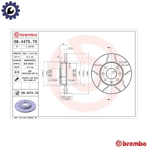 Brake disc 4475 75 - 2x,