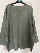 Ladies moss green cheesecloth