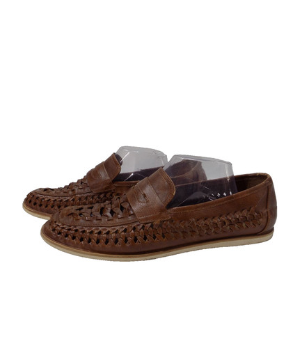 Next mens brown leather shoes - brown,