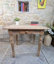Antique/Vintage Small Pine Desk With Drawer - Small Kitchen Table