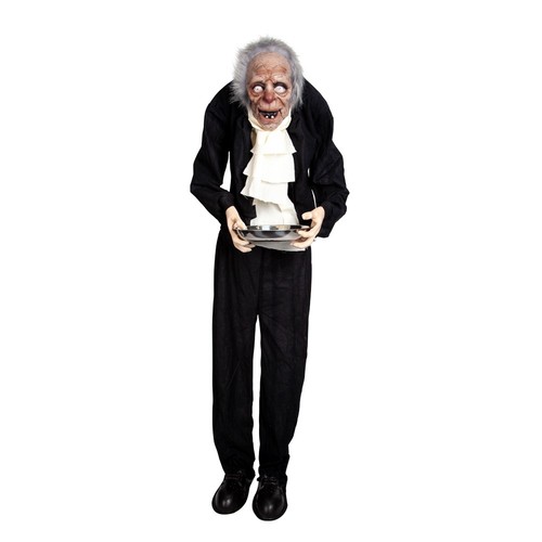 Animated creepy old butler - old,