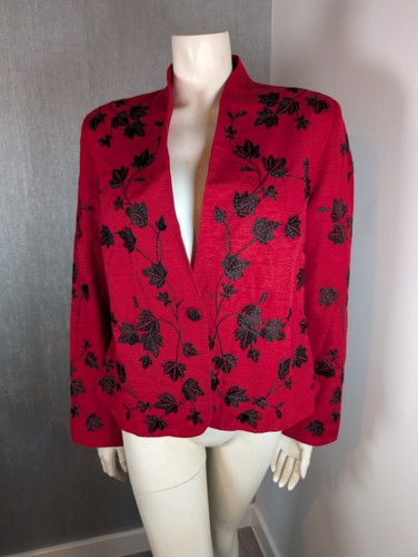 Silk land red embroidered - silk,