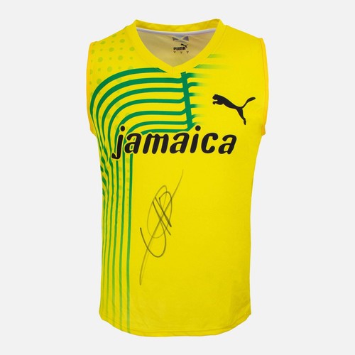 Usain bolt signed jamaica - signed, vest