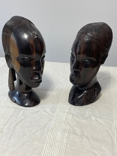 Pair vintage hand carved - pair,