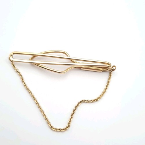 Rolled gold tie clip slide - tie, bar