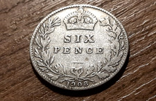 EDWARD VII SILVER SIXPENCE 1908