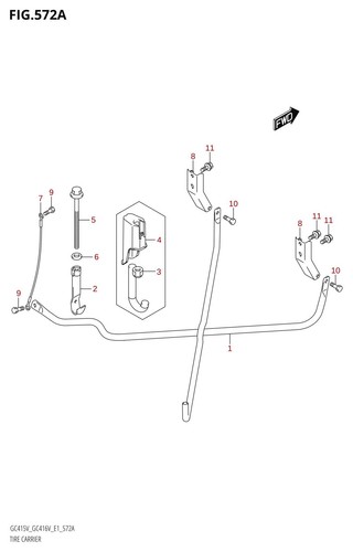 Suzuki genuine hook - spare, tyre