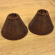 Pair of Brown Beaded Boho 4”