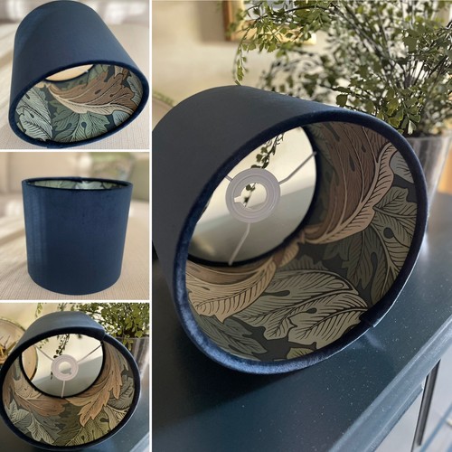 Lamp shade navy velvet lined - shade,