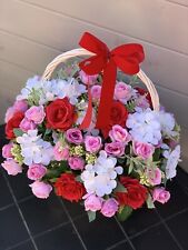 Red Pink Roses Basket