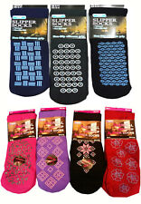 Womens Mens Slipper Socks Lounge Gripper Thermal Non-Slip Grip Bed Sock 4-7 6-11