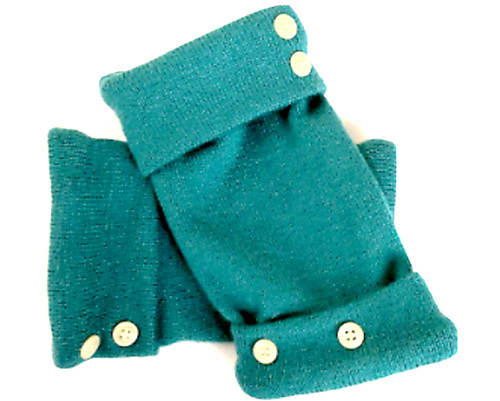 Fingerless gloves green - green, teal