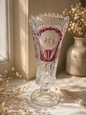 Vintage cut crystal ruby red - cut,