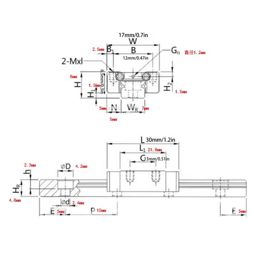 Linear guide 400mm bearing - linear,