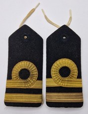 Original WW2 Royal Navy Lieutenant Gold Braided Shoulder Straps Pair Epaulettes 