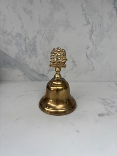 Vintage brass bell with hms - vintage,