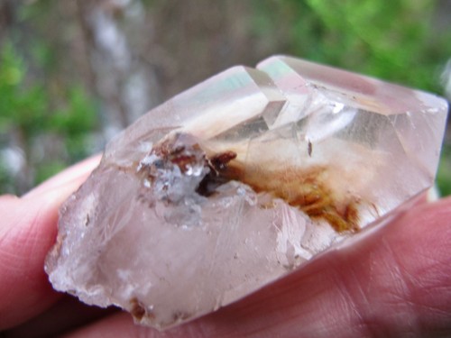 Amphibole quartz crystal - amphibole,
