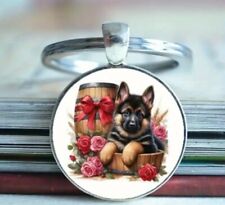 CUTE PUPPY GERMAN SHEPHERD KEYRING ALSATIAN DOG  