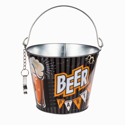 Black ice beer bucket with - ice,