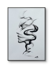 CHARCOAL ABSTRACT WOMAN 12x16