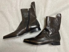 FENDI Leather Short Boots 36 Brown Auth Women