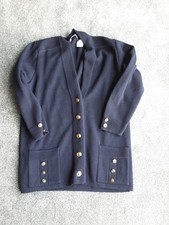 Grazia Cardiff Wool Blend Navy Gold Buttons Size 14