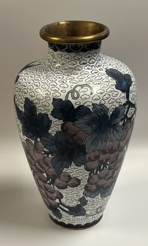 Chinese cloisonne enamel vase - enamel,
