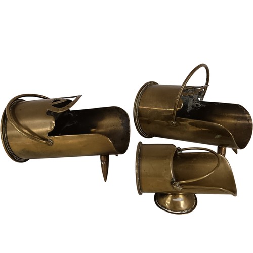 Three brass trench - brass, art