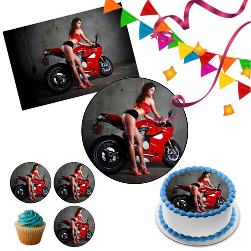 Motorbike bike cake topper - bike,