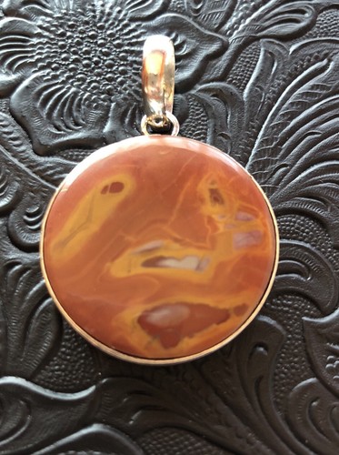 Red jasper full - moon, silver
