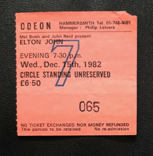 Elton john ticket - ticket, stub