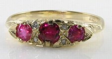 QUALITY 9K 9CT GOLD AAA RUBY & DIAMOND ETERNITY RING FREE RESIZE