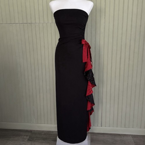 Vtg y2k black red ruffle - vtg,