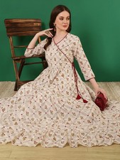 Indian Women Off White Cotton