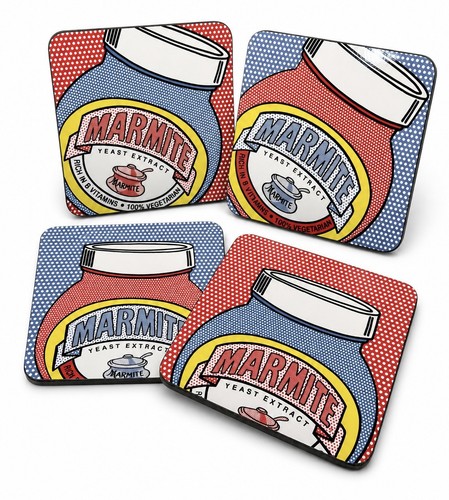 Marmite drinks coasters set - marmite,