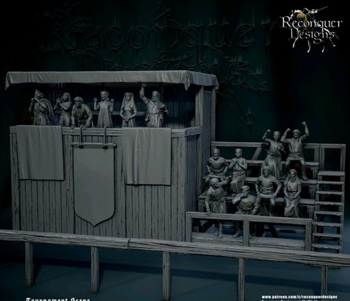 54mm medieval tournament scene - tournament,