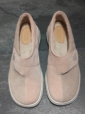 Hotter Wrap Ladies Pink/Stone Suede Fur Lined Slippers Size 6 STD BNWOB