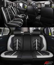 Deluxe Grey PU Leather Full Set Seat Covers Padded For Honda Accord CR-V HR-V