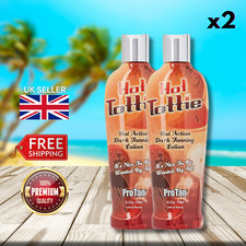 2 x Pro Tan Hot Tottie Hot Action Dark Tanning Lotion 250ml - Golden Glow!